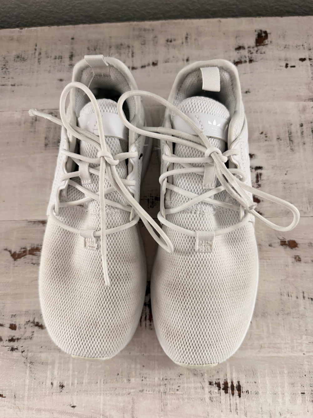 Adidas Originals X_PLR Triple White Mesh Sneakers Kids Size 3.5 Youth EU 35 - Picture 8 of 13